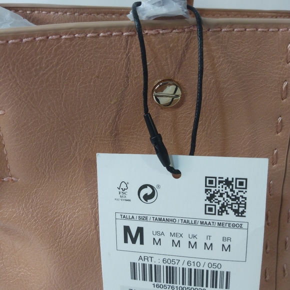 ZARA midi shopper detailed topstitching bag - Picture 2 of 9